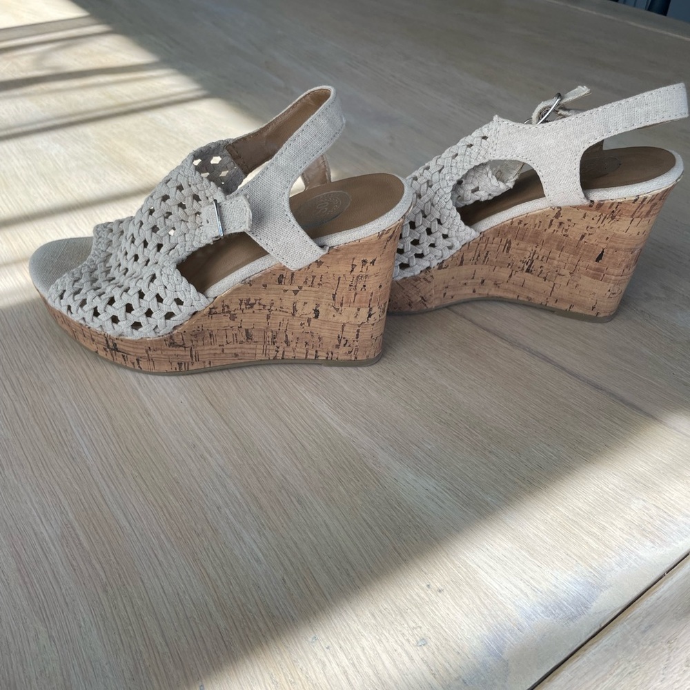 Women's Cork Cream Wedges